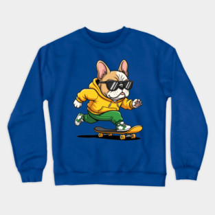 Rad French Bulldog Skater Crewneck Sweatshirt