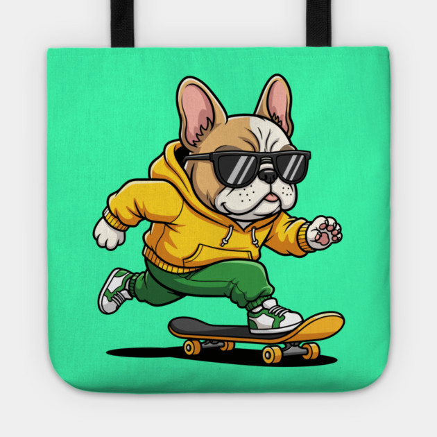 Rad French Bulldog Skater Tote by enrynz