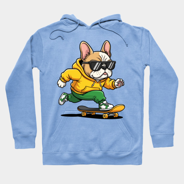 Rad French Bulldog Skater Hoodie by enrynz