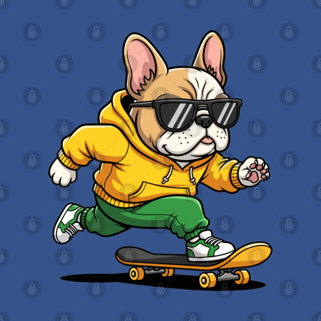 Rad French Bulldog Skater by enrynz