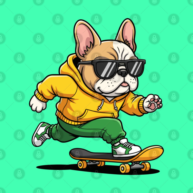 Rad French Bulldog Skater by enrynz