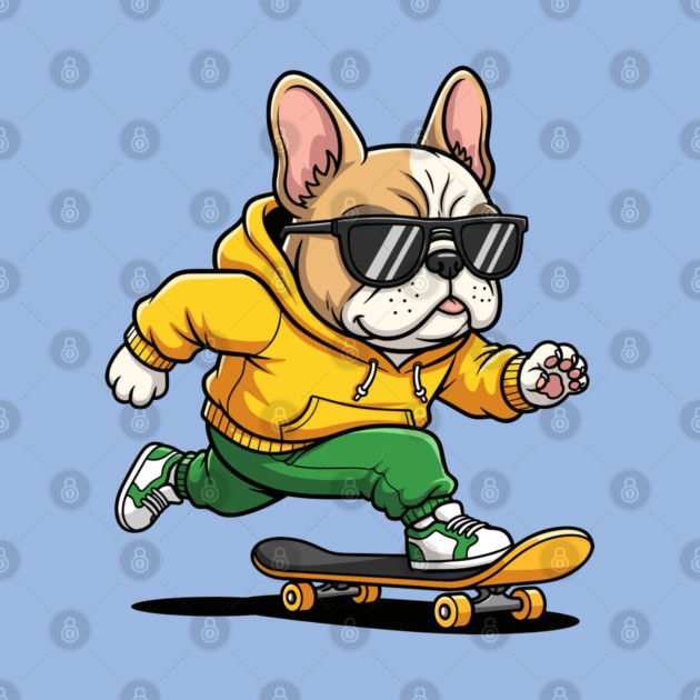 Rad French Bulldog Skater by enrynz