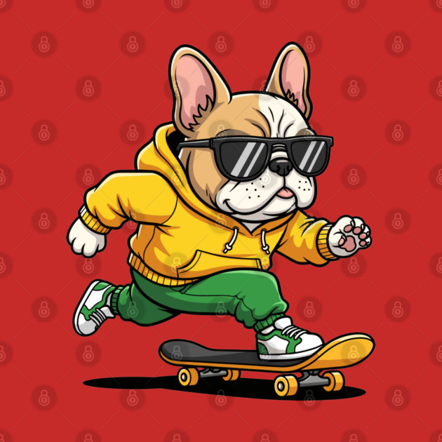 Rad French Bulldog Skater by enrynz