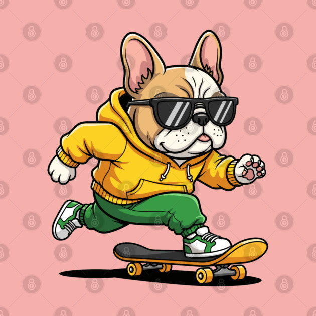 Rad French Bulldog Skater by enrynz