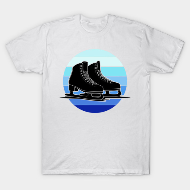 Retro Ice Skates Sunset Vibes T-Shirt by enrynz