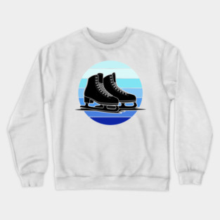 Retro Ice Skates Sunset Vibes Crewneck Sweatshirt