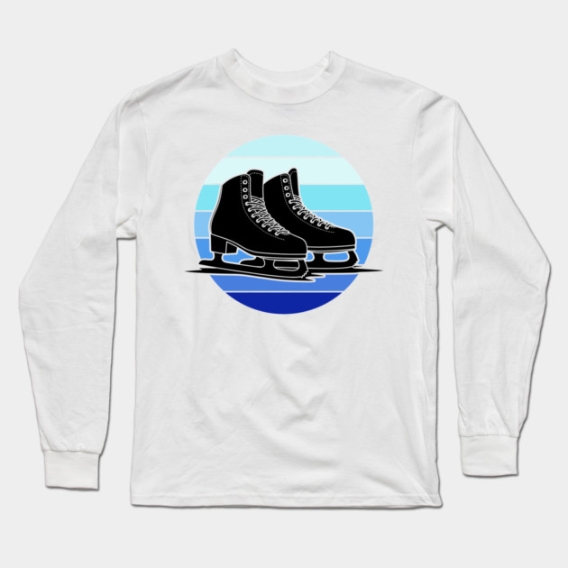 Retro Ice Skates Sunset Vibes Long Sleeve T-Shirt by enrynz