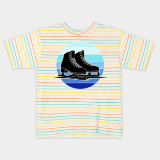 Retro Ice Skates Sunset Vibes Kids T-Shirt