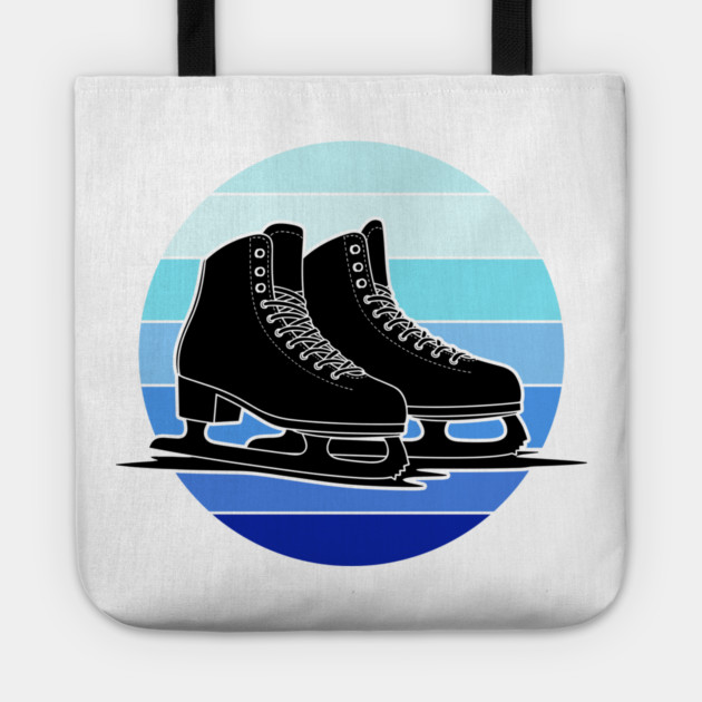 Retro Ice Skates Sunset Vibes Tote by enrynz