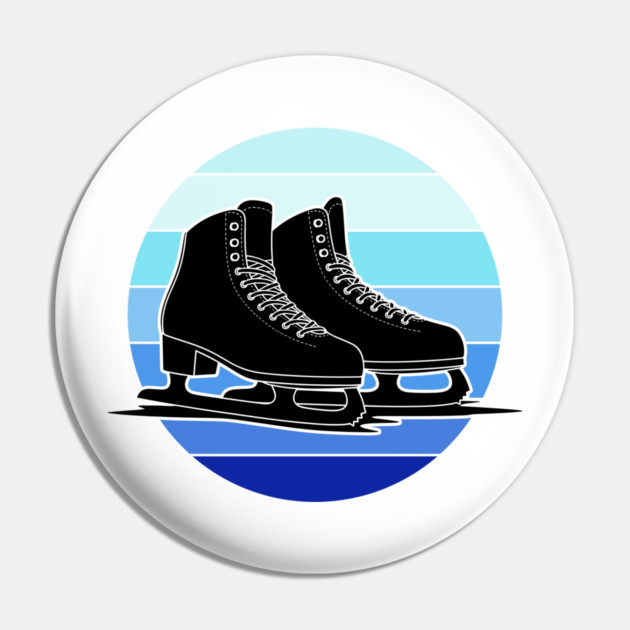 Retro Ice Skates Sunset Vibes Pin by enrynz