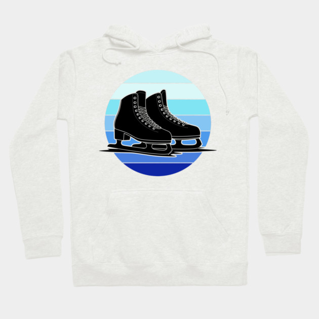 Retro Ice Skates Sunset Vibes Hoodie by enrynz