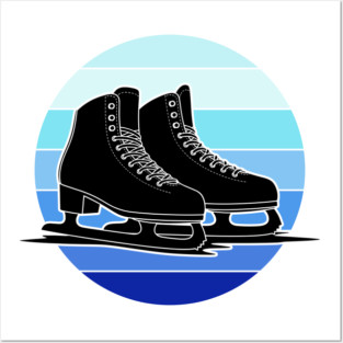 Retro Ice Skates Sunset Vibes Posters and Art