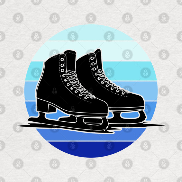 Retro Ice Skates Sunset Vibes by enrynz