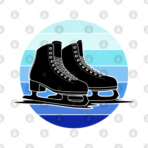 Retro Ice Skates Sunset Vibes by enrynz