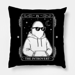 Chill Introvert Ghost Tarot Pillow
