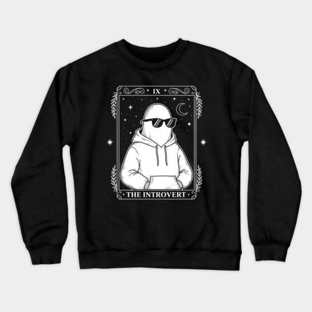 Chill Introvert Ghost Tarot Crewneck Sweatshirt by enrynz