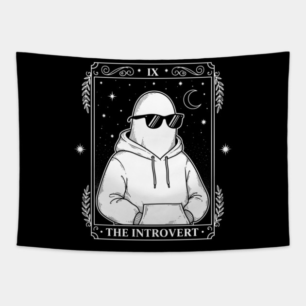 Chill Introvert Ghost Tarot Tapestry by enrynz