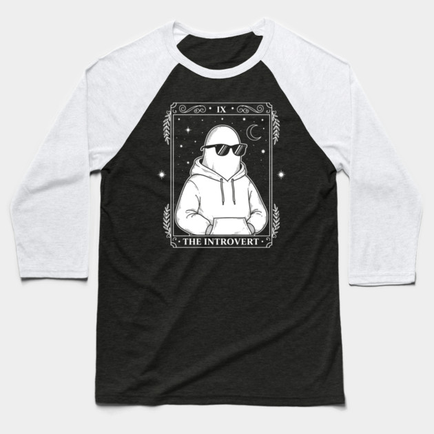 Chill Introvert Ghost Tarot Baseball T-Shirt by enrynz