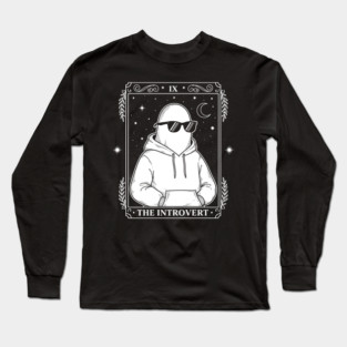 Chill Introvert Ghost Tarot Long Sleeve T-Shirt