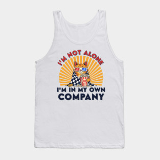 Introvert Cat 'I'm Not Alone' Popcorn Movie Night Tank Top