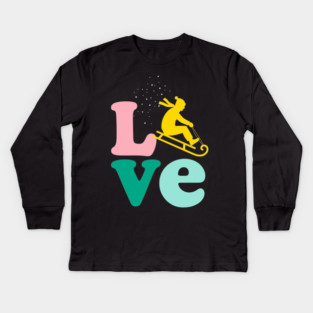 Sledding LOVE Kids Long Sleeve T-Shirt
