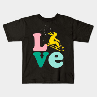 Sledding LOVE Kids T-Shirt