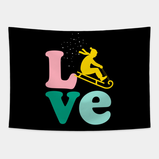 Sledding LOVE Tapestry by enrynz