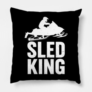 Sled King Snowmobile Rider Pillow