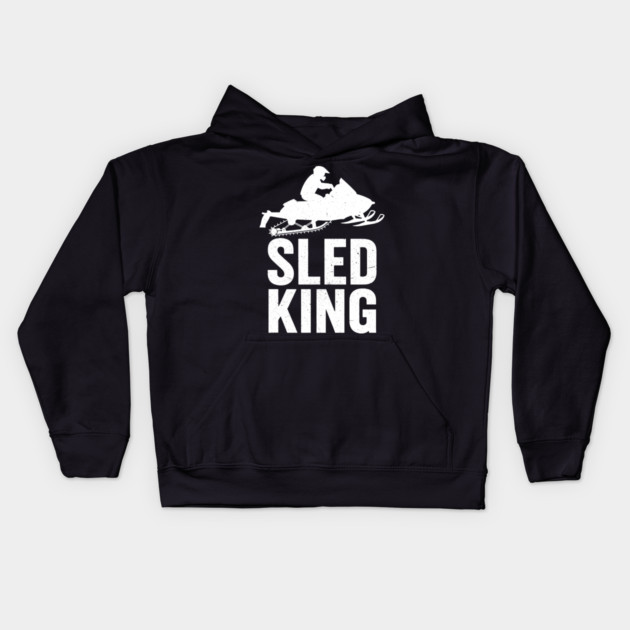 Sled King Snowmobile Rider Kids Hoodie by enrynz