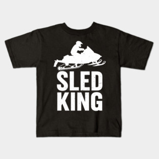 Sled King Snowmobile Rider Kids T-Shirt