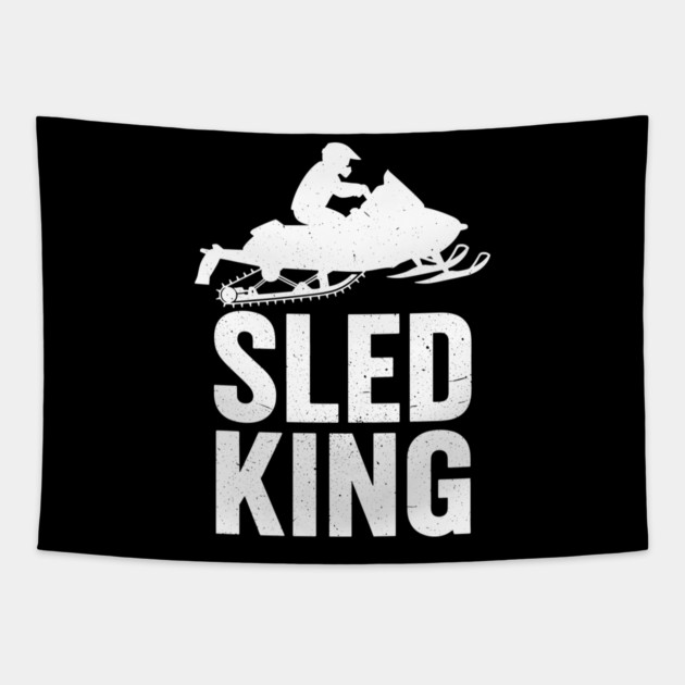 Sled King Snowmobile Rider Tapestry by enrynz