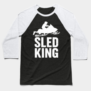 Sled King Snowmobile Rider Baseball T-Shirt