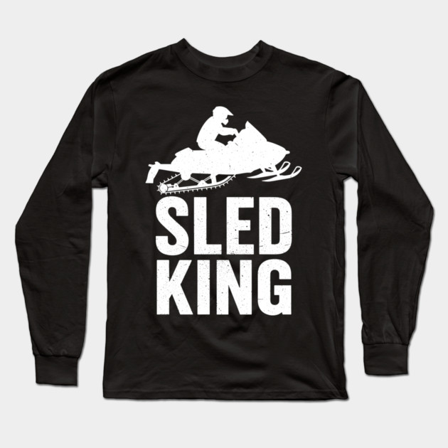 Sled King Snowmobile Rider Long Sleeve T-Shirt by enrynz