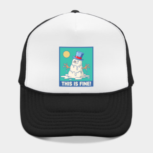 'This Is Fine!' Melting Snowman Hat