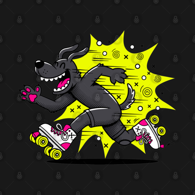 Speedy Grinning Dog Roller Skating Frenzy! by enrynz