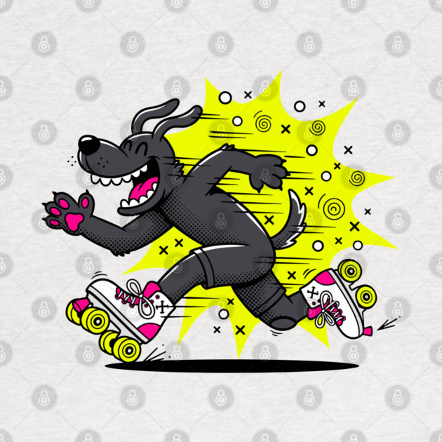 Speedy Grinning Dog Roller Skating Frenzy! by enrynz