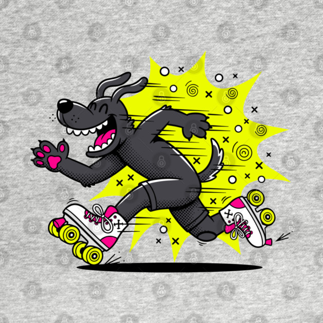 Speedy Grinning Dog Roller Skating Frenzy! by enrynz