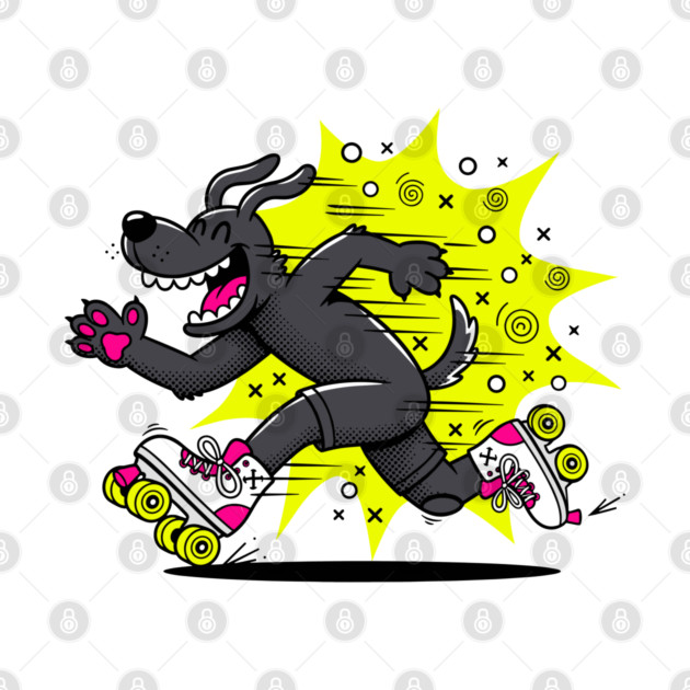 Speedy Grinning Dog Roller Skating Frenzy! by enrynz