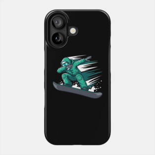 Dabbing Skeleton Snowboarder Phone Case
