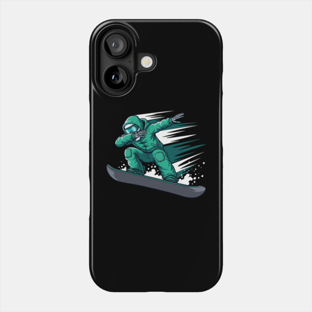 Dabbing Skeleton Snowboarder Phone Case by enrynz
