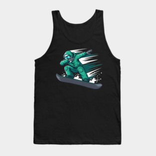 Dabbing Skeleton Snowboarder Tank Top