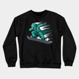 Dabbing Skeleton Snowboarder Crewneck Sweatshirt