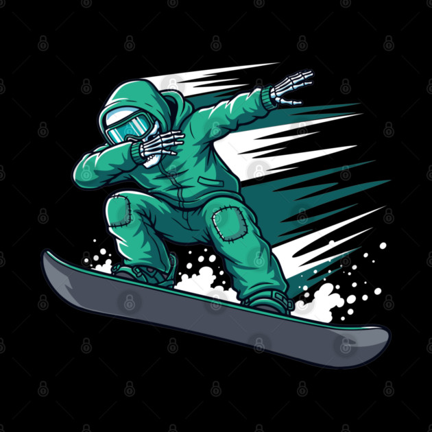Dabbing Skeleton Snowboarder by enrynz