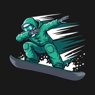 Dabbing Skeleton Snowboarder T-Shirt