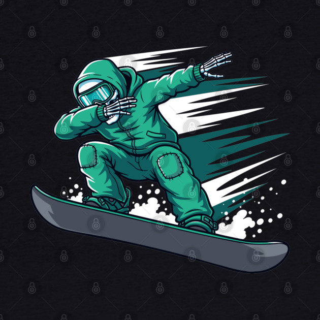 Dabbing Skeleton Snowboarder by enrynz