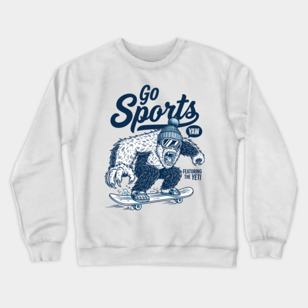 Yeti Sports Go! Hilarious Skateboard Beast Crewneck Sweatshirt by enrynz