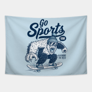 Yeti Sports Go! Hilarious Skateboard Beast Tapestry