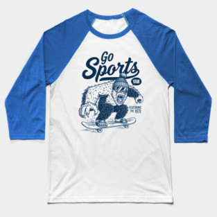 Yeti Sports Go! Hilarious Skateboard Beast Baseball T-Shirt