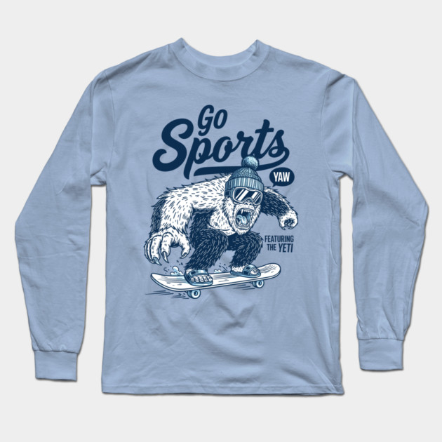 Yeti Sports Go! Hilarious Skateboard Beast Long Sleeve T-Shirt by enrynz
