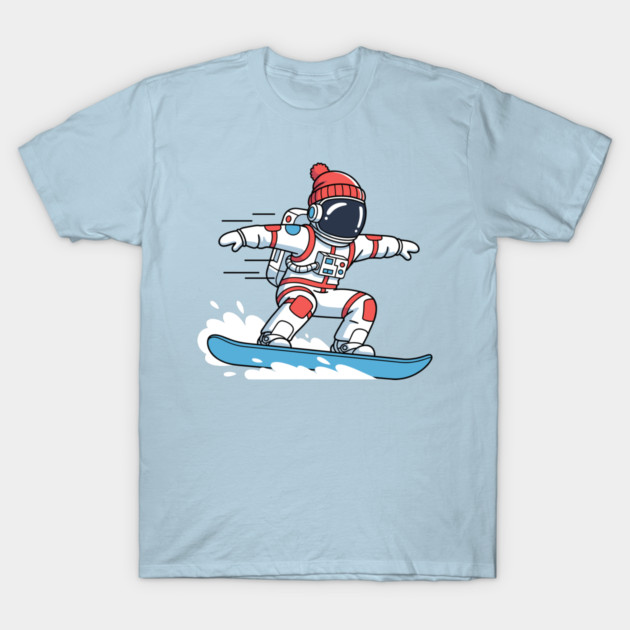 Cute Snowboarding Astronaut T-Shirt by enrynz